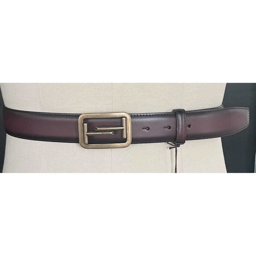 Tods Italy Men's Burgundy Leather‎ Dress Belt, XCMCQO50100HUR9974